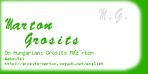 marton grosits business card